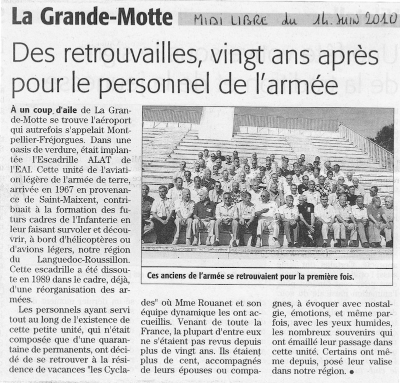 Article de Midi Libre 14 juin 2010
